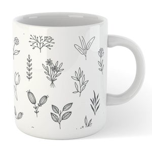Hand Drawn Flower Pattern Mug