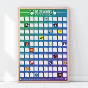 100 Kids Activities Scratch Bucket List Poster