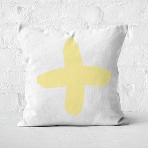 Light Yellow Cross Square Cushion