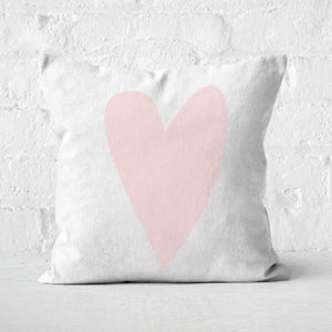 Light Pink Heart Square Cushion