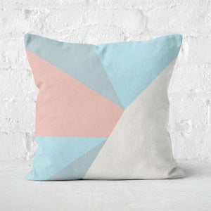 Light Blue Geometric Shapes Square Cushion