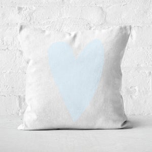 Light Blue Heart Square Cushion