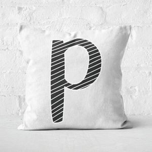 Handwritten P Square Cushion