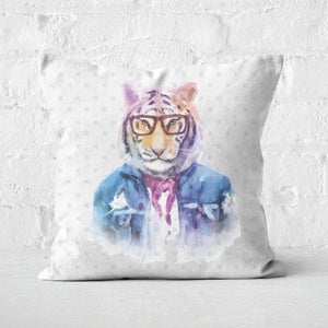 Hipster Tiger Square Cushion