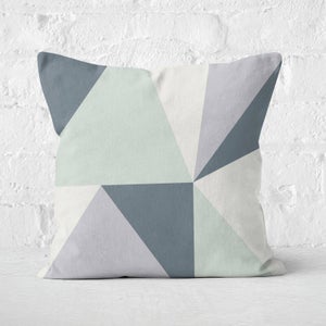 Grey Geometric Shapes Square Cushion
