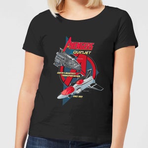 Marvel The Avengers Quinjet Damen T-Shirt - Schwarz