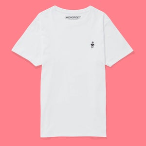 Monopoly Mr Monopoly Embroidered T-Shirt - White