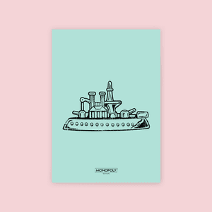 Monopoly Ship Letterpress Art Print