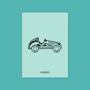 Monopoly Car Letterpress Art Print