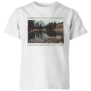 Forest Photo Scene Wonderlust Adventure Is Out There Kids' T-Shirt - White