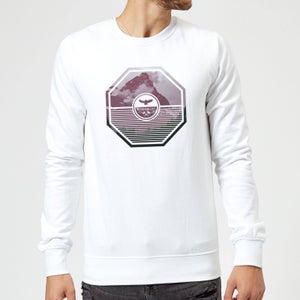 Octagon Mountain Photo Graphic Sweatshirt - White