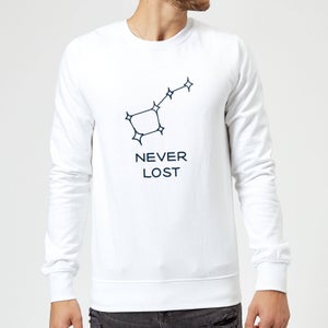 Little Dipper Constellation Never Lost Sweatshirt - White