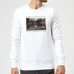 Forest Photo Scene Wonderlust Adventure Is Out There Sweatshirt - White