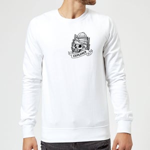Explorer Skull Pocket Print Sweatshirt - White