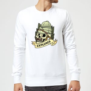 Explorer Skull Sweatshirt - White