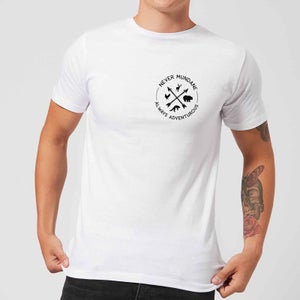 Never Mundane Always Adventurous Pocket Print Men's T-Shirt - White
