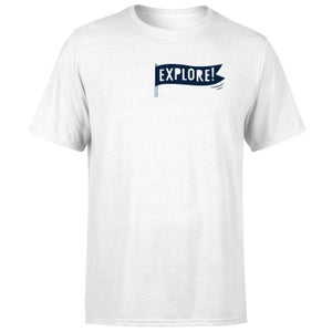 Explore! Flag Pocket Print Men's T-Shirt - White