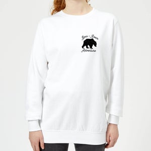 Born To Roam Adventure Pocket Print Women's Sweatshirt - White