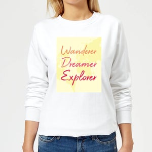 Wander Dreamer Explorer Background Women's Sweatshirt - White