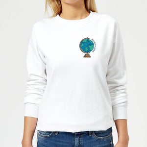 Globe Adventurer Pocket Print Women's Sweatshirt - White
