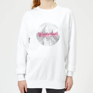Mountain Wonderlust Adventure Is Out There Women's Sweatshirt - White