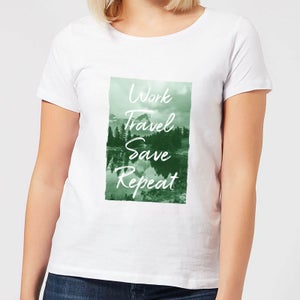 Work Travel Save Repeat Forest Photo Women's T-Shirt - White