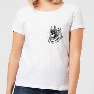 Swallow Free Spirit Pocket Print Women's T-Shirt - White