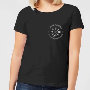 Never Mundane Pocket Print Women's T-Shirt - Black