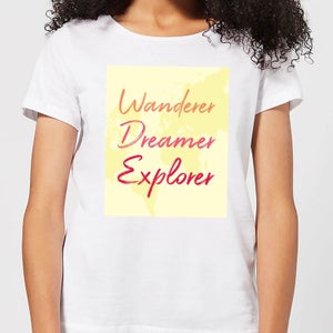 Wander Dreamer Explorer Background Women's T-Shirt - White