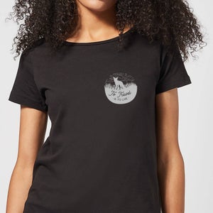 To Travel Is To Live Pocket Print Women's T-Shirt - Black