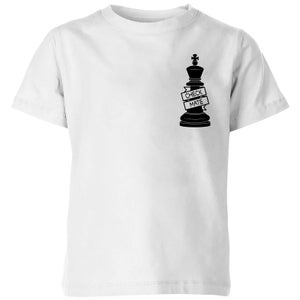 King Chess Piece Check Mate Pocket Print Kids' T-Shirt - White