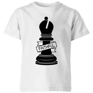 Bishop Chess Piece Faithful Kids' T-Shirt - White