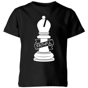 Bishop Chess Piece Faithful Kids' T-Shirt - Black
