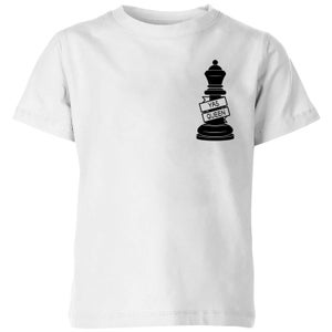 Queen Chess Piece Yas Queen Pocket Print Kids' T-Shirt - White