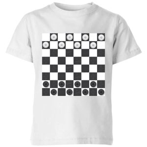 Playing Checkers Board Kids' T-Shirt - White