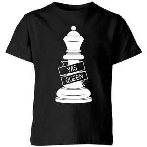 Queen Chess Piece Yas Queen Kids' T-Shirt - Black
