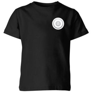 White Checker Pocket Print Kids' T-Shirt - Black
