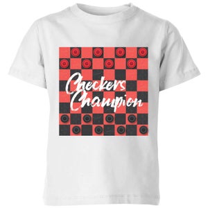 Checkers Board With Text Kids' T-Shirt - White