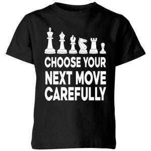 Choose Your Next Move Carefully Monochrome Kids' T-Shirt - Black