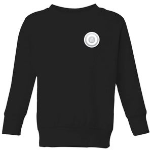 White Checker Pocket Print Kids' Sweatshirt - Black