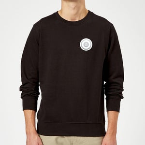 White Checker Pocket Print Sweatshirt - Black