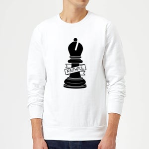 Bishop Chess Piece Faithful Sweatshirt - White