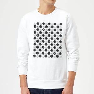 Monochrome Checkers Pattern Sweatshirt - White