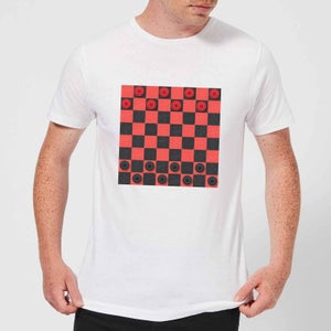 Red Checkers Board Men's T-Shirt - White