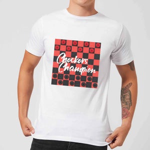 Checkers Board With Text Men's T-Shirt - White