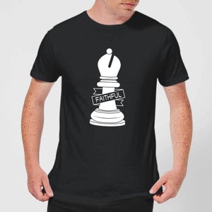 Bishop Chess Piece Faithful Men's T-Shirt - Black