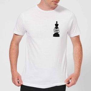 King Chess Piece Check Mate Pocket Print Men's T-Shirt - White