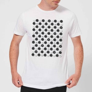Monochrome Checkers Pattern Men's T-Shirt - White