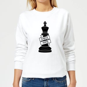 King Chess Piece Check Mate Women's Sweatshirt - White