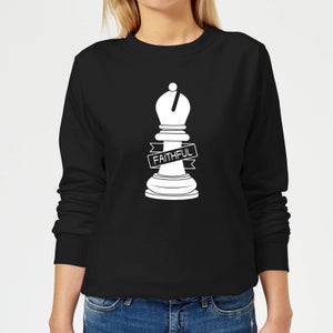 Bishop Chess Piece Faithful Women's Sweatshirt - Black